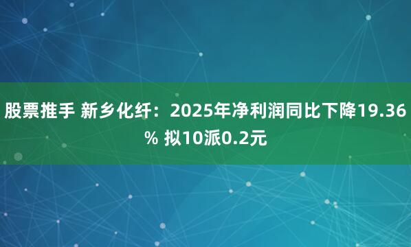 股票推手 新乡化纤:2025年净利润同比下降19.36% 拟10派0.2元